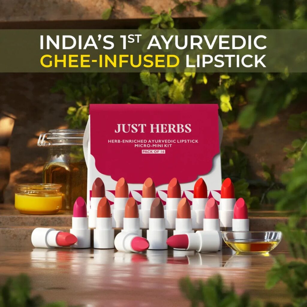 Just Herbs Ayurvedic Lipstick Micro Mini Kit – 16 Shades