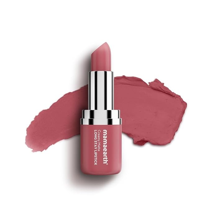 Mamaearth Creamy Matte Long Stay Lipstick Shade - Ruby Crush And Rose Nude - Image 3