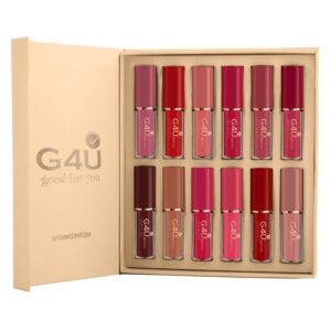 G4U Matte Long Lasting Waterproof Lipstick Set of 12 | Smudge Proof | Non Transfer Lip Makeup for Women