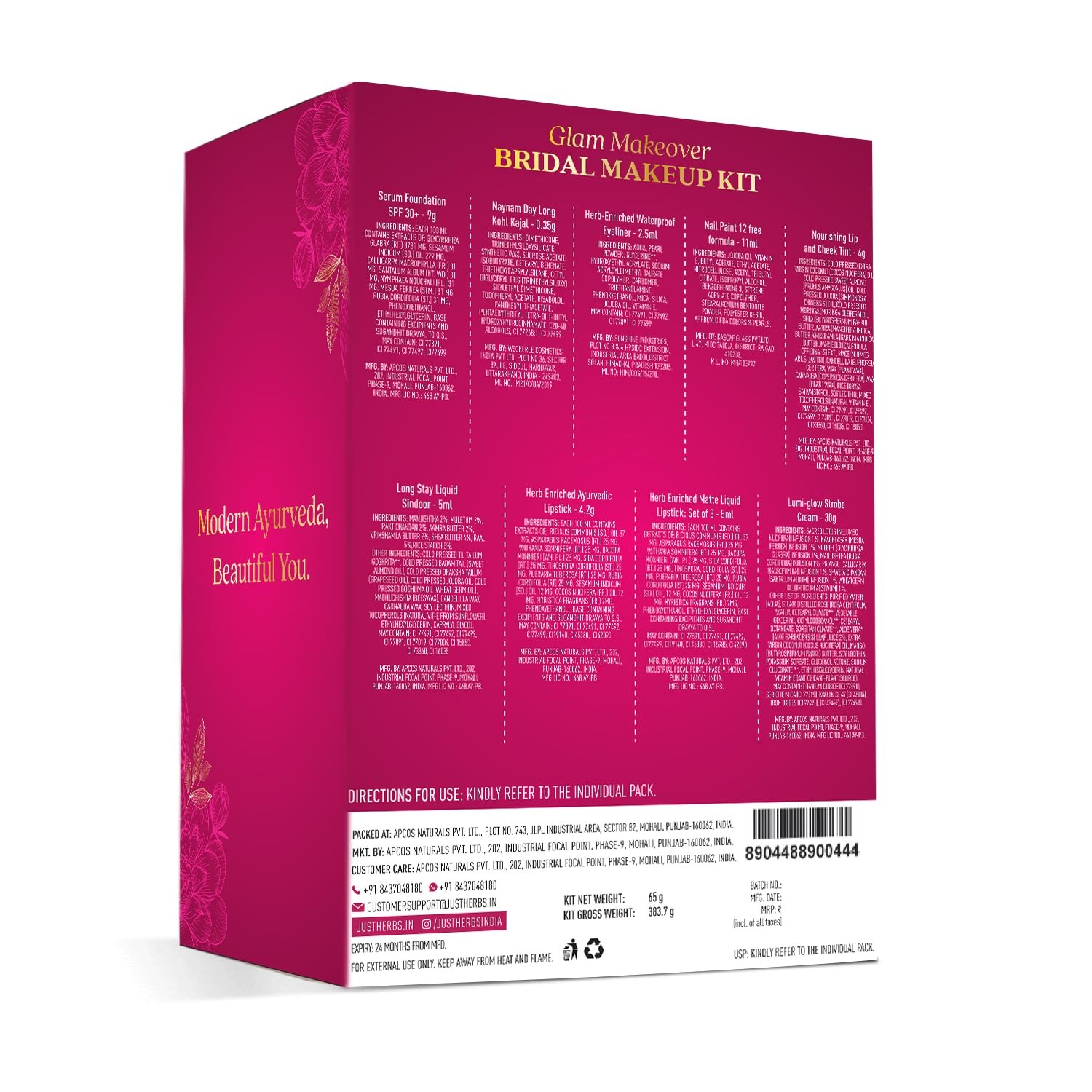 Just Herbs Beauty Essentials Makeup Kit – All-in-One Herbal Makeup Combo