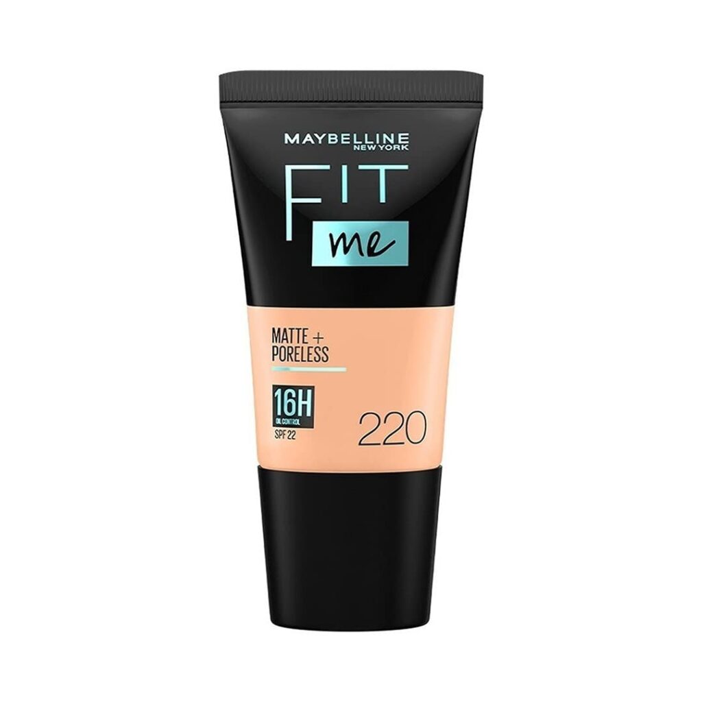 Maybelline New York Fit Me Matte + Poreless Liquid Foundation – 220 Natural Beige, 18ml