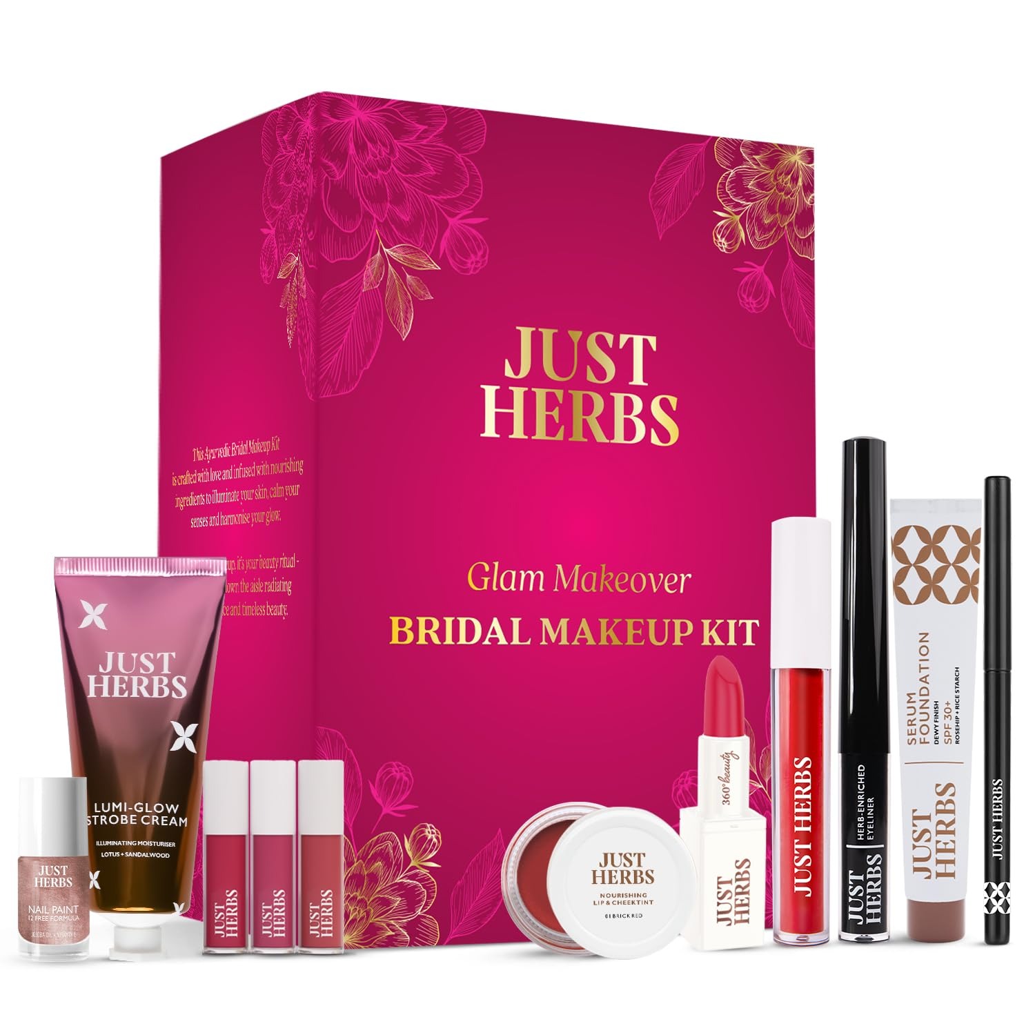 Just Herbs Beauty Essentials Makeup Kit – All-in-One Herbal Makeup Combo