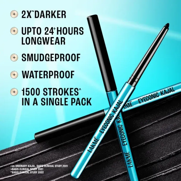 Lakme 9-5 Eyeconic Kajal, Smudgeproof and Waterproof that lasts upto 24H, 0.35g - Image 3