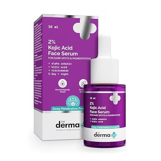 The Derma Co. 2% Kojic Acid Face Serum with Alpha Arbutin for Dark Spots & Pigmentation