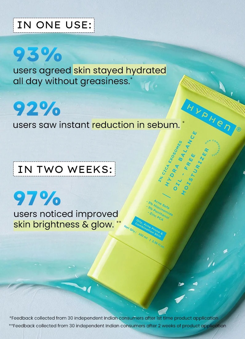 Hyphen 2% Cica Exosomes Oil Free moisturizer - 5% Niacinamide , Non-comedogenic ,For Oily & Acne-prone Skin ,10X deeper hydration - Image 3